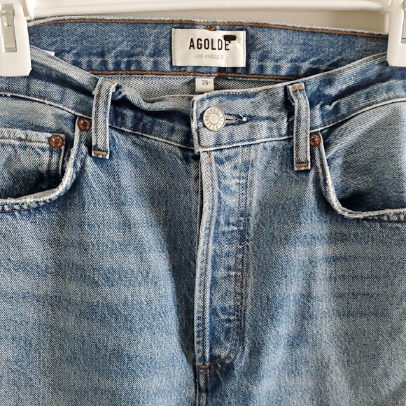 AGOLDE 90's Y2K Pinch Waist high-rise straight-leg jeans light-blue wash Sz 28 - Picture 2 of 14
